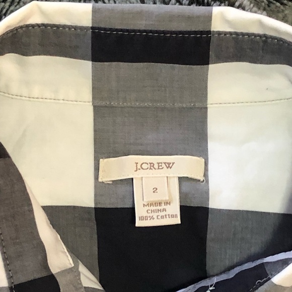 JCrew retail navy buffalo check shirt sz 2 - Picture 3 of 5